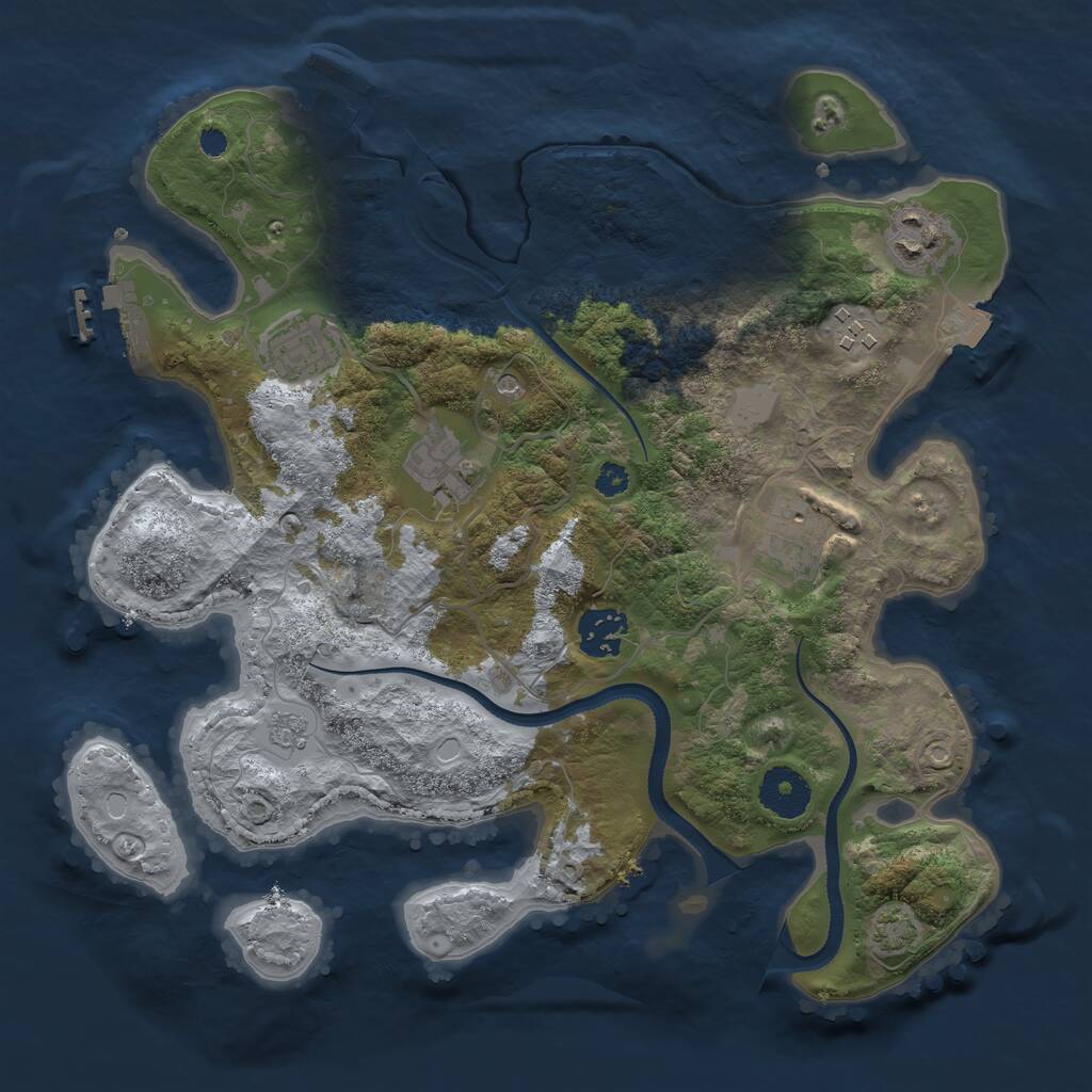 Rust Map: Procedural Map, Size: 3250, Seed: 2156, 14 Monuments