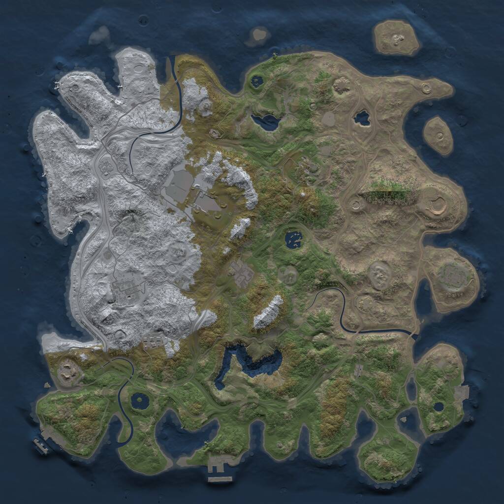 Rust Map: Procedural Map, Size: 4250, Seed: 1567563704, 17 Monuments
