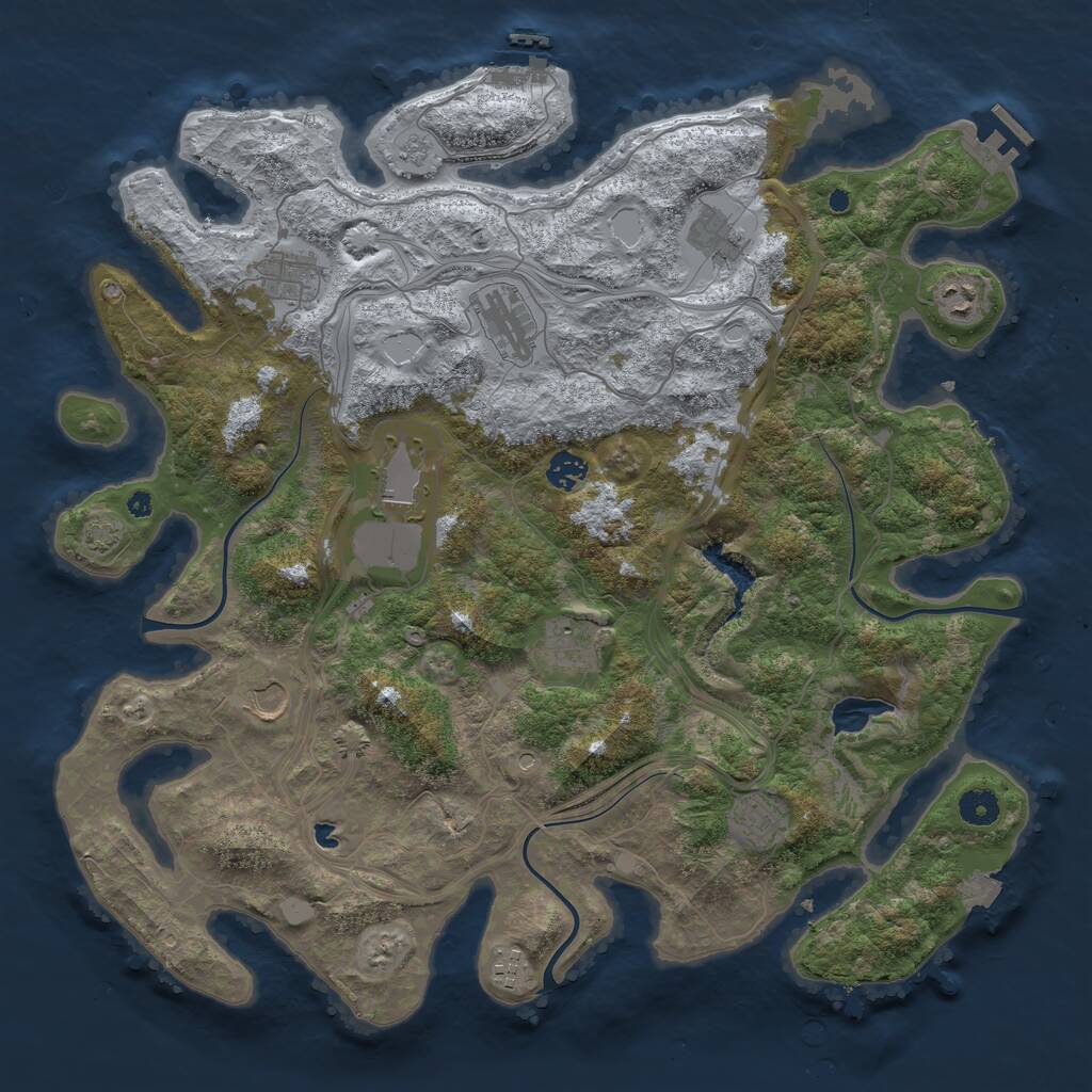 Rust Map: Procedural Map, Size: 4250, Seed: 1498372415, 16 Monuments