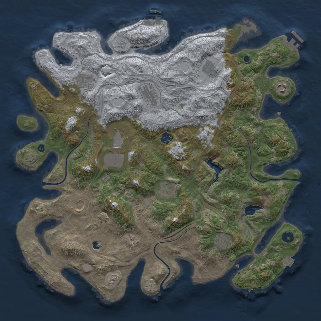 Rust Map: Procedural Map, Size: 4250, Seed: 1498372415, 18 Monuments