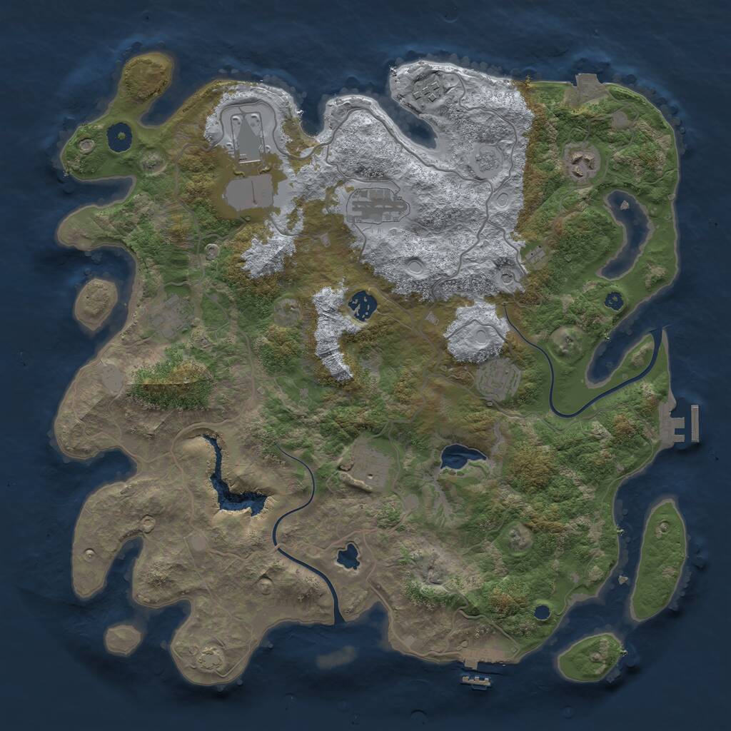 Rust Map: Procedural Map, Size: 4000, Seed: 250704673, 16 Monuments