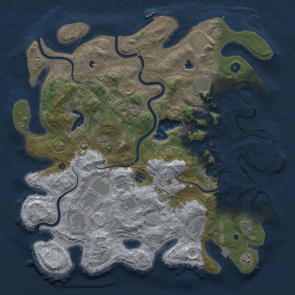 Rust Map: Procedural Map, Size: 4500, Seed: 315686147, 17 Monuments