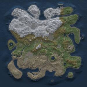 Thumbnail Rust Map: Procedural Map, Size: 3500, Seed: 490455579, 12 Monuments