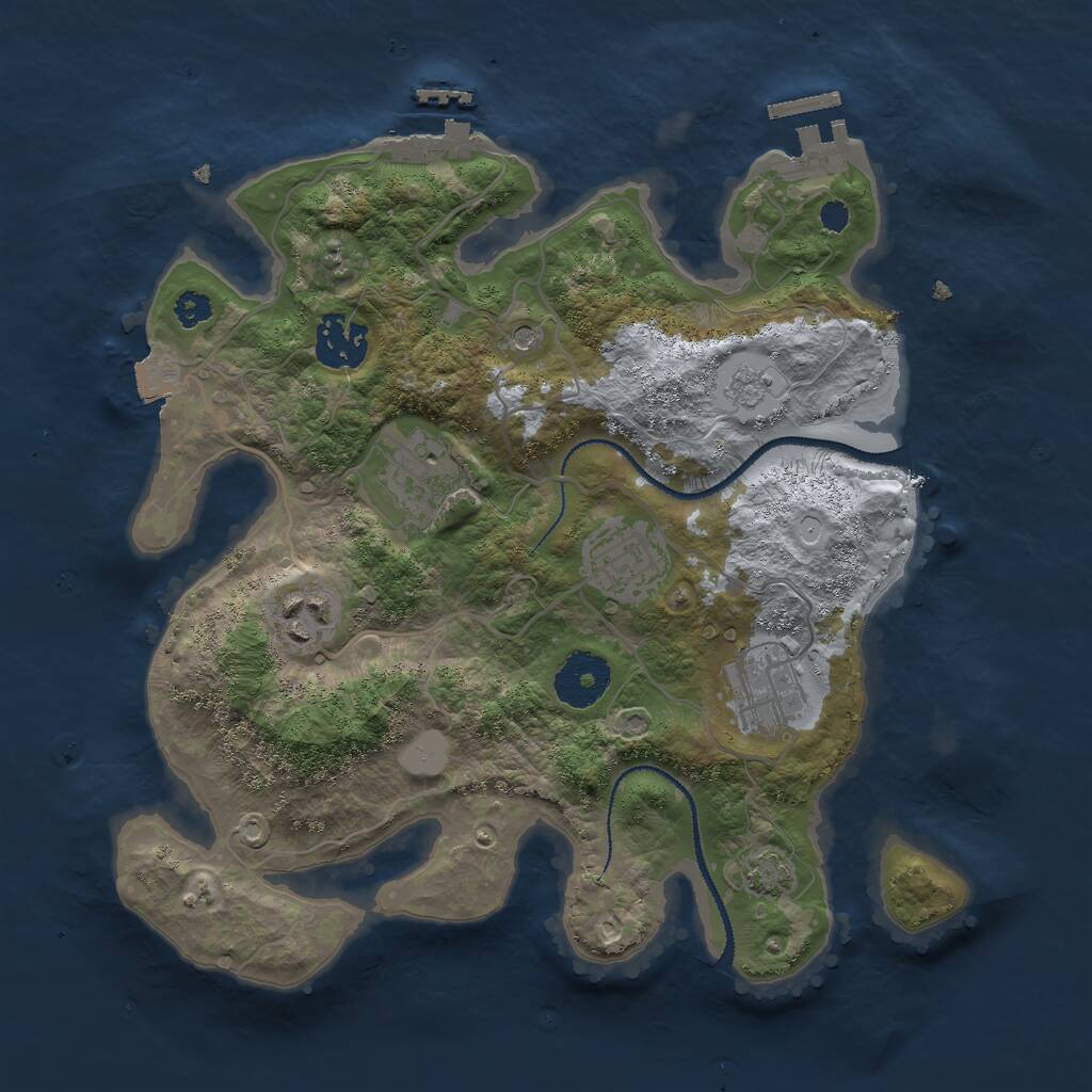 Rust Map: Procedural Map, Size: 3000, Seed: 422039041, 11 Monuments