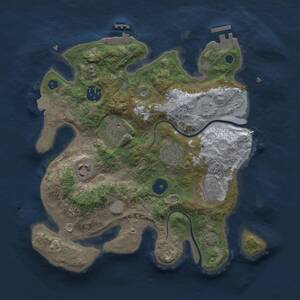 Thumbnail Rust Map: Procedural Map, Size: 3000, Seed: 422039041, 11 Monuments