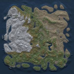 Thumbnail Rust Map: Procedural Map, Size: 4950, Seed: 102707, 16 Monuments