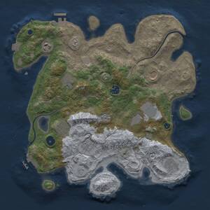 Thumbnail Rust Map: Procedural Map, Size: 3500, Seed: 639161368, 15 Monuments