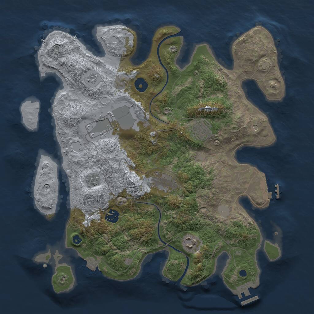 Rust Map: Procedural Map, Size: 3500, Seed: 6727198, 12 Monuments
