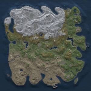 Thumbnail Rust Map: Procedural Map, Size: 4500, Seed: 433977793, 17 Monuments