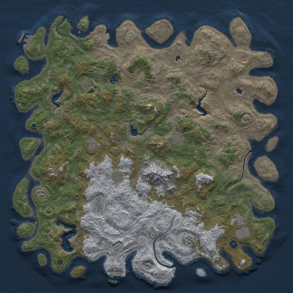 Rust Map: Procedural Map, Size: 5500, Seed: 8675309, 17 Monuments