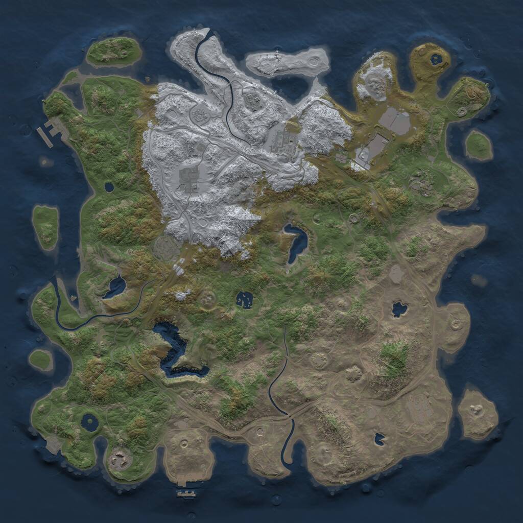 Rust Map: Procedural Map, Size: 4500, Seed: 17364500, 15 Monuments