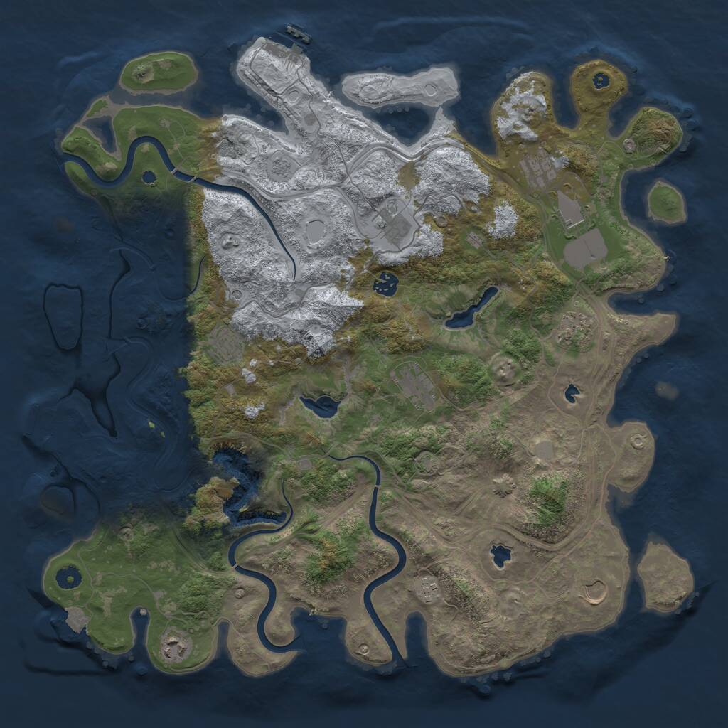 Rust Map: Procedural Map, Size: 4500, Seed: 17364500, 16 Monuments
