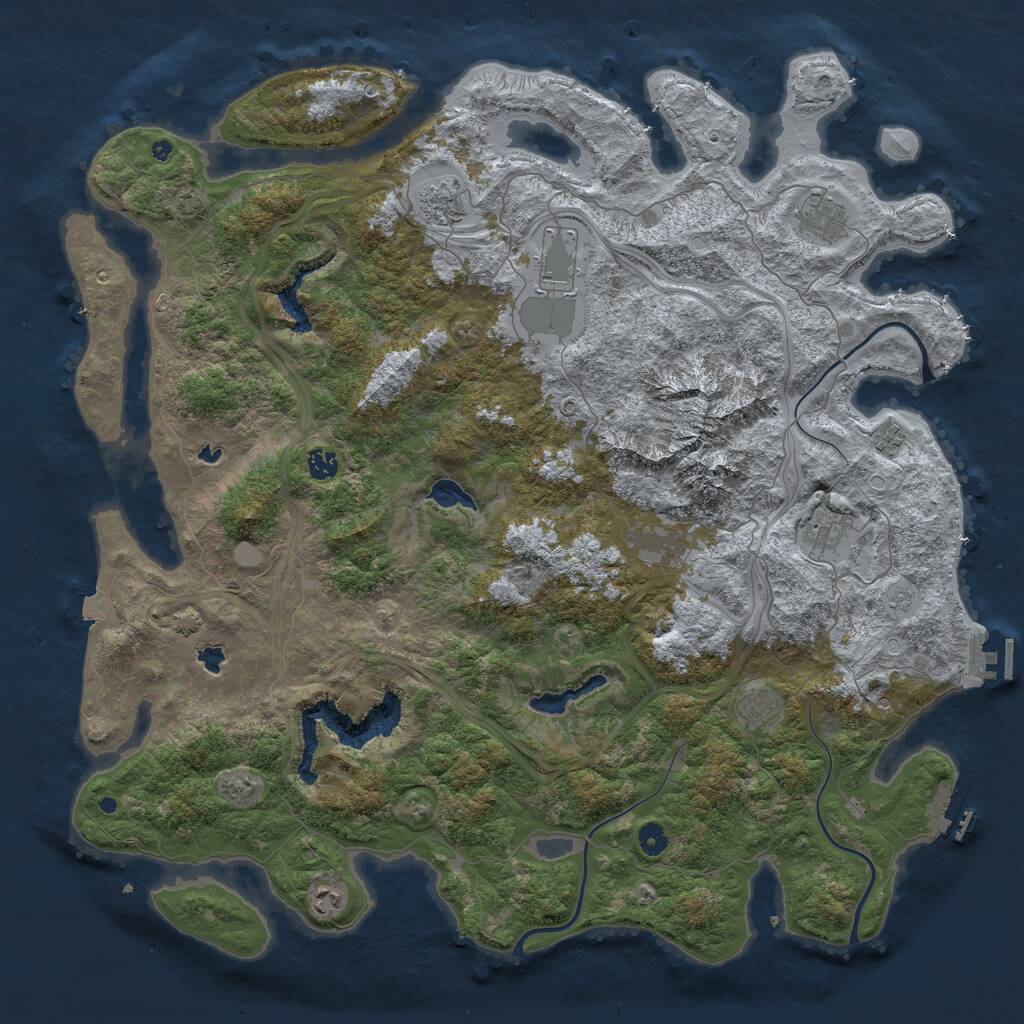 Rust Map: Procedural Map, Size: 5000, Seed: 972730223, 15 Monuments