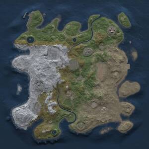 Thumbnail Rust Map: Procedural Map, Size: 3300, Seed: 1082504964, 11 Monuments