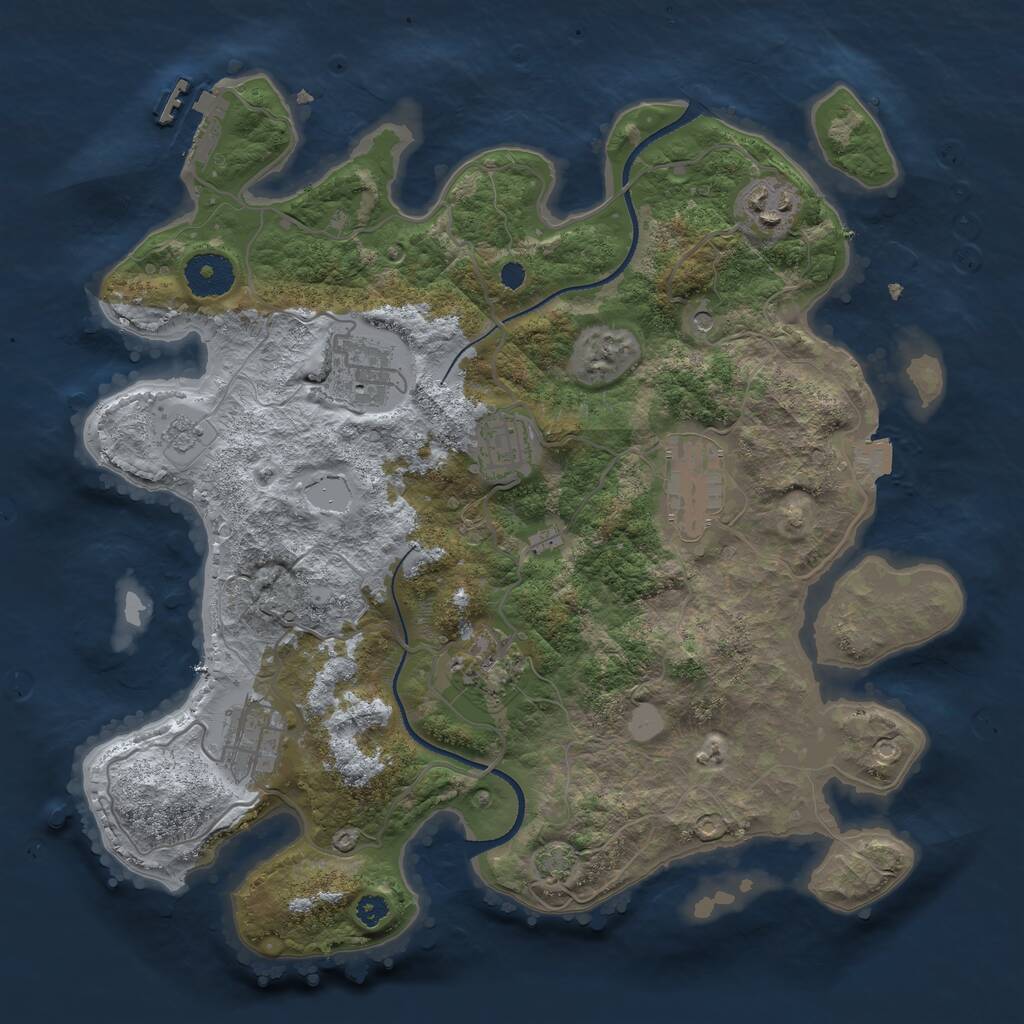 Rust Map: Procedural Map, Size: 3300, Seed: 1082504964, 11 Monuments