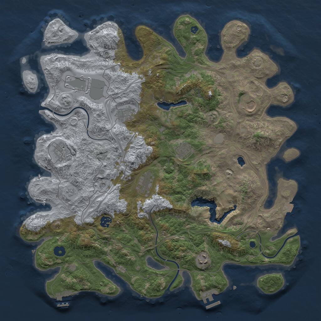 Rust Map: Procedural Map, Size: 4250, Seed: 261025532, 14 Monuments