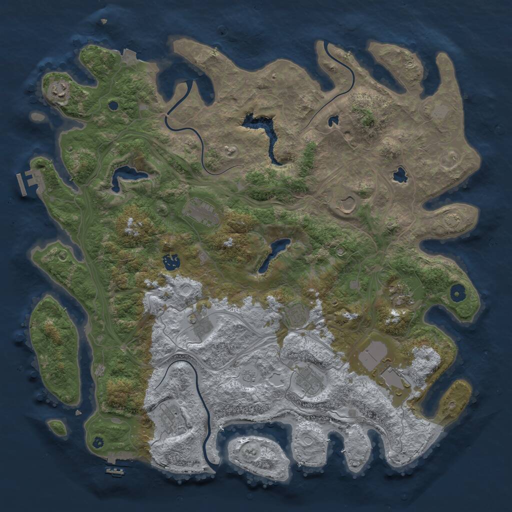 Rust Map: Procedural Map, Size: 4500, Seed: 1954680866, 15 Monuments