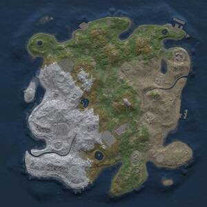 Thumbnail Rust Map: Procedural Map, Size: 3500, Seed: 29648511, 12 Monuments