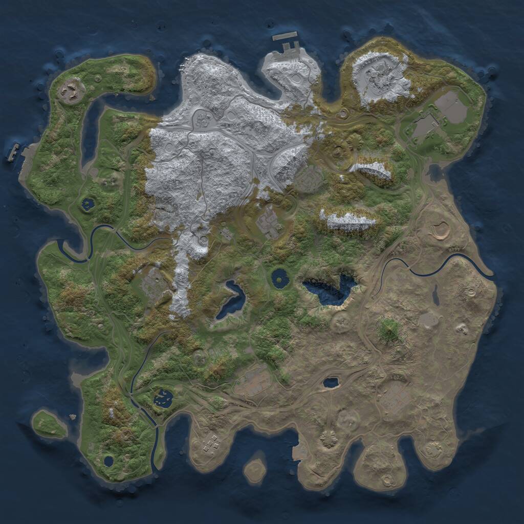 Rust Map: Procedural Map, Size: 4253, Seed: 2031644056, 17 Monuments