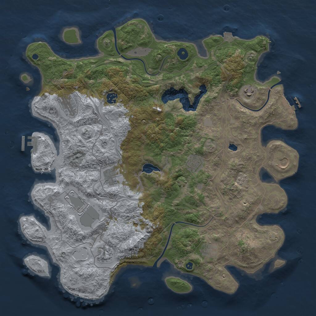 Rust Map: Procedural Map, Size: 4300, Seed: 1614944338, 16 Monuments