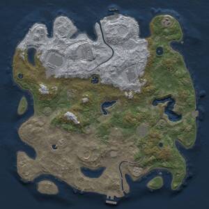 Thumbnail Rust Map: Procedural Map, Size: 4000, Seed: 1543853551, 15 Monuments