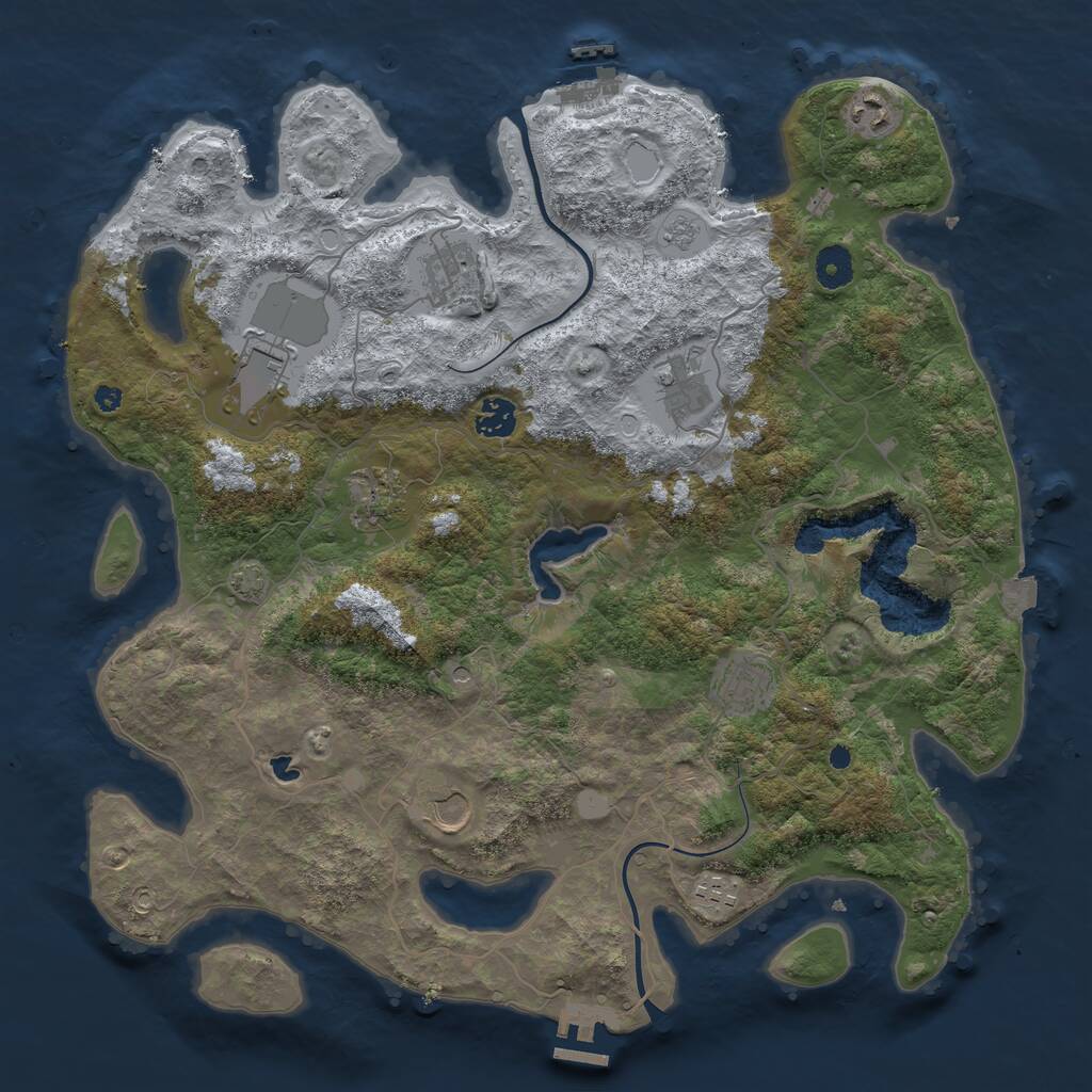 Rust Map: Procedural Map, Size: 4000, Seed: 1543853551, 15 Monuments