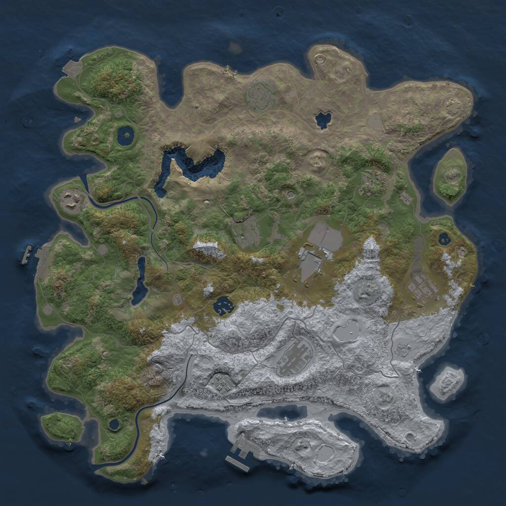 Rust Map: Procedural Map, Size: 4000, Seed: 272781917, 17 Monuments