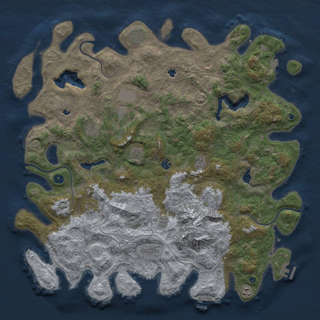 Rust Map: Procedural Map, Size: 5000, Seed: 199, 17 Monuments