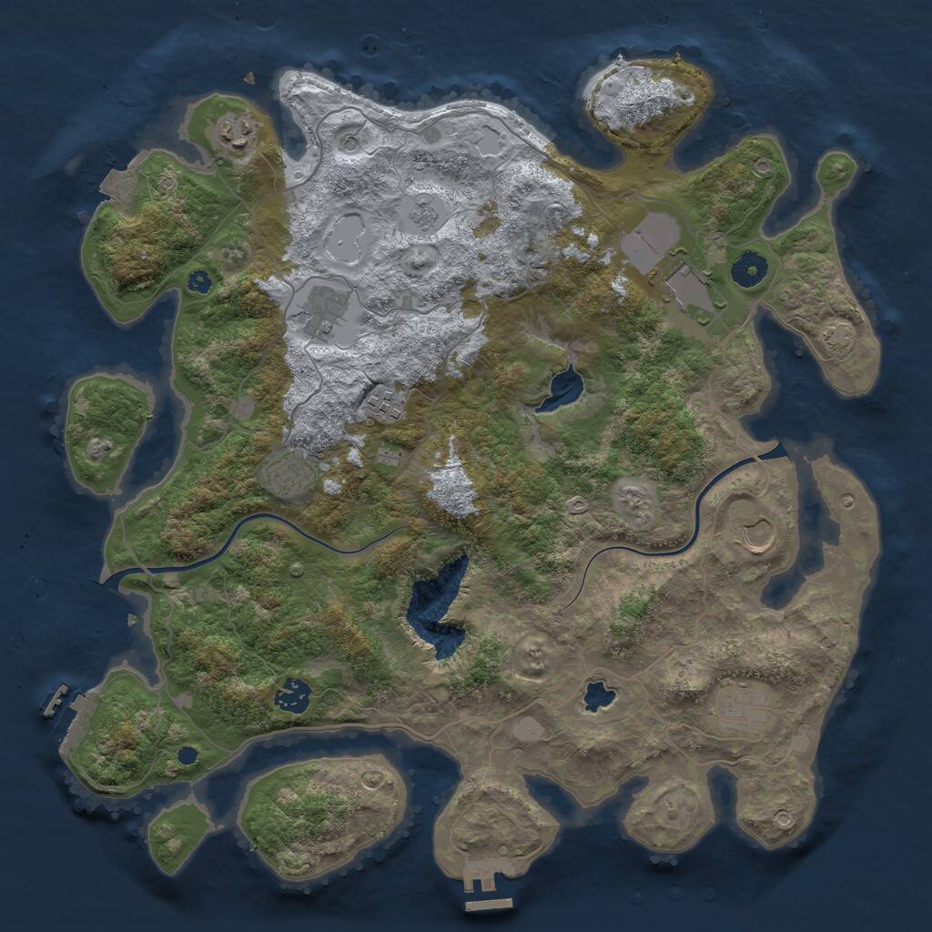 Rust Map: Procedural Map, Size: 4000, Seed: 20241005, 14 Monuments