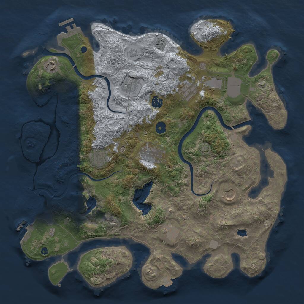 Rust Map: Procedural Map, Size: 4000, Seed: 20241005, 18 Monuments