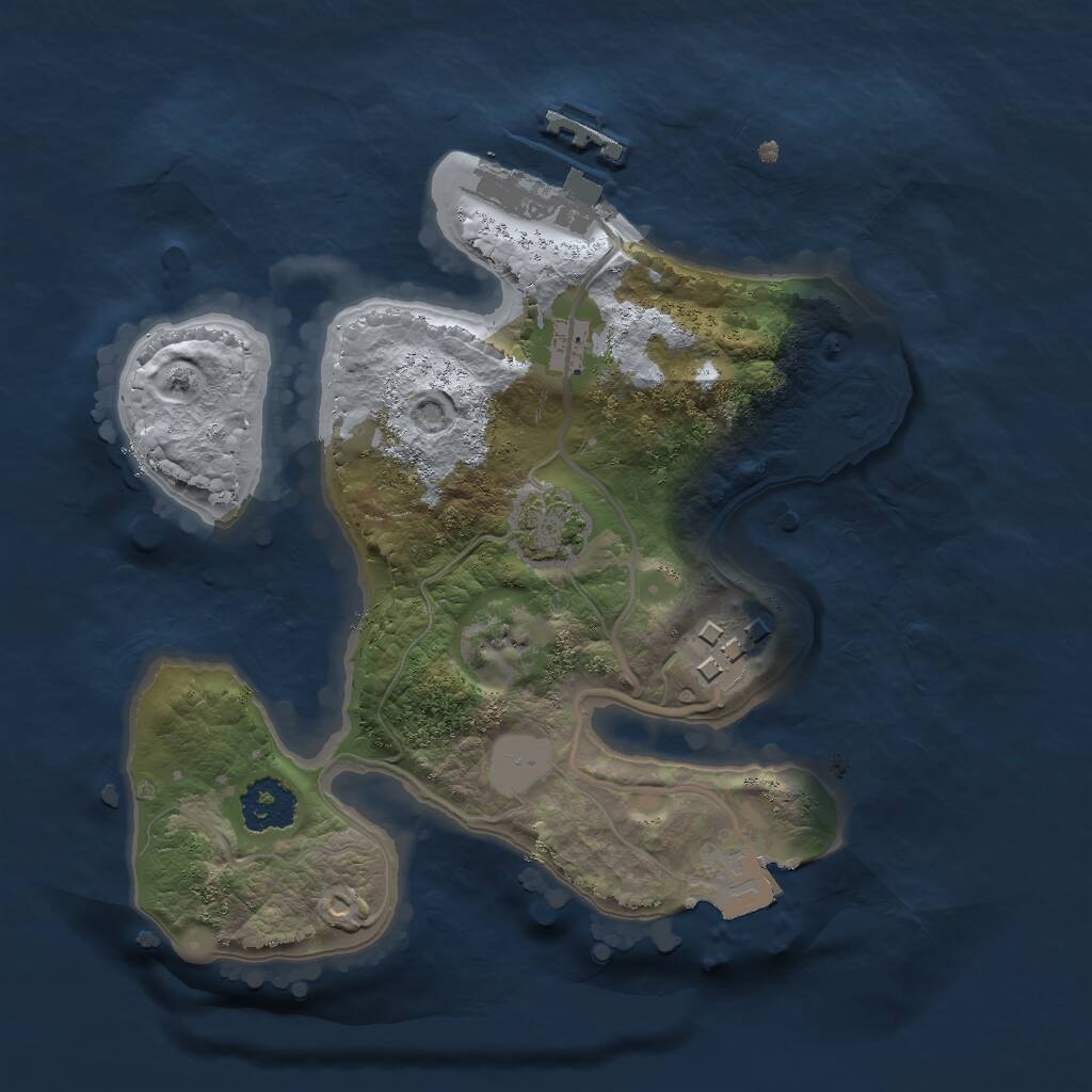 Rust Map: Procedural Map, Size: 2000, Seed: 112263, 4 Monuments
