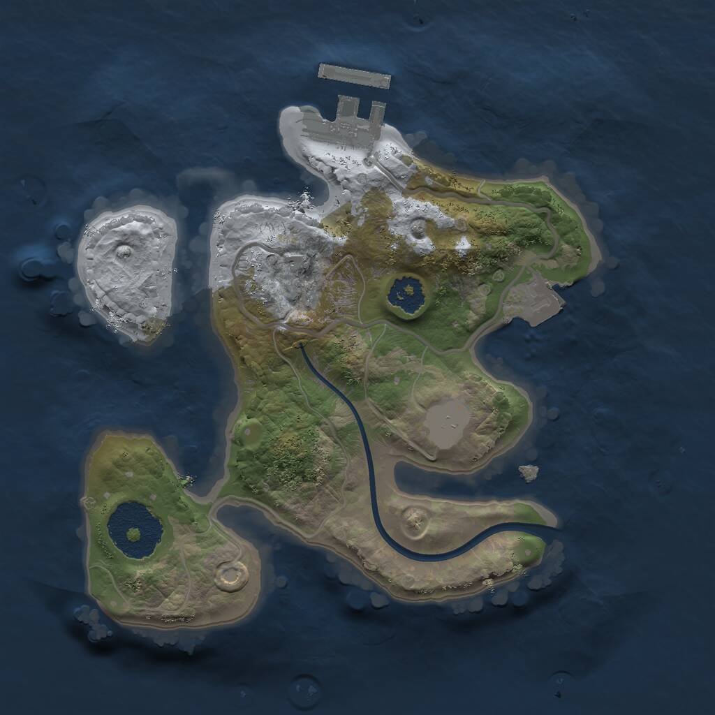 Rust Map: Procedural Map, Size: 2000, Seed: 112263, 2 Monuments