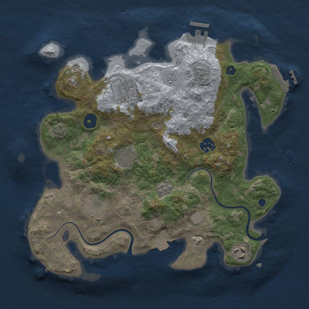 Rust Map: Procedural Map, Size: 3250, Seed: 787811, 12 Monuments