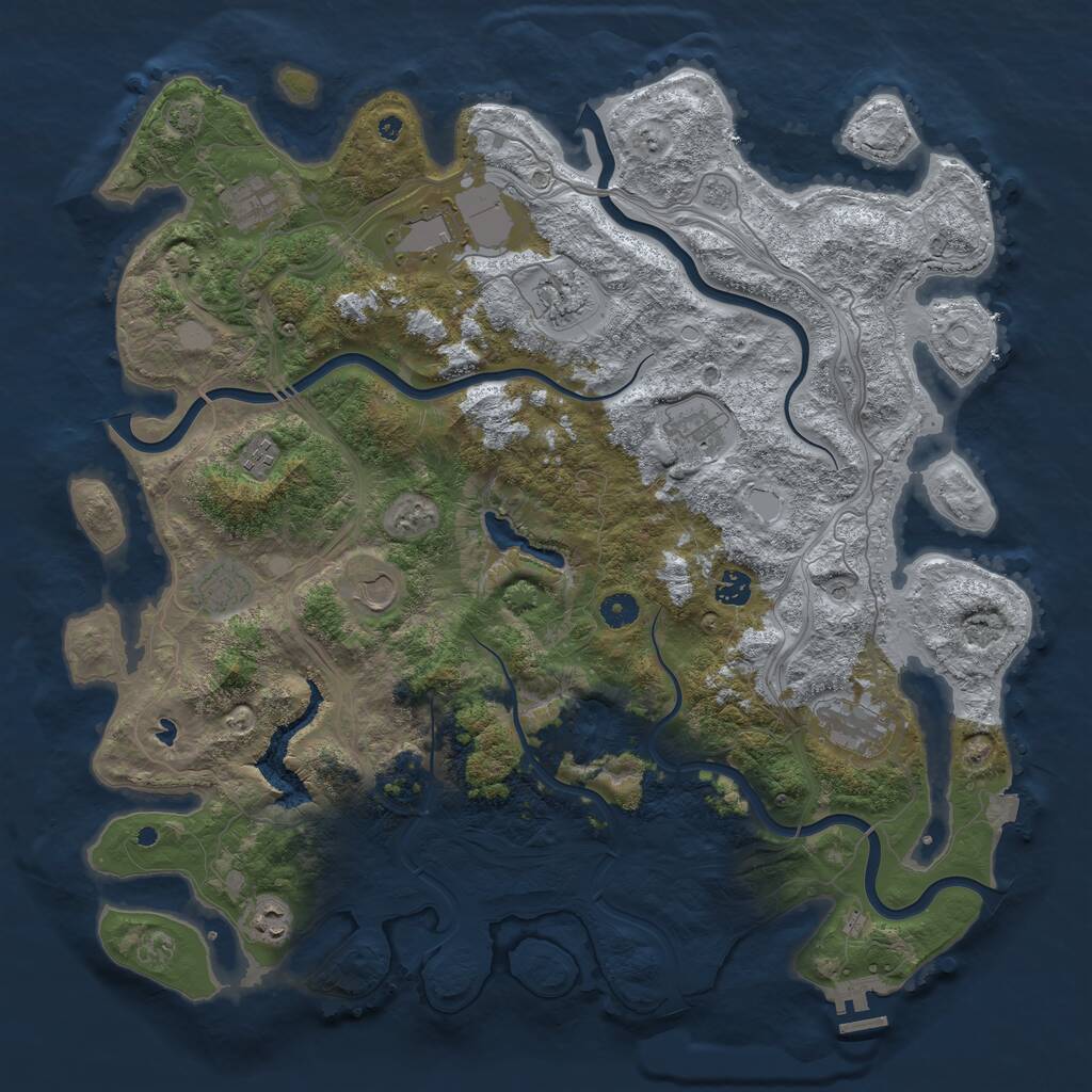 Rust Map: Procedural Map, Size: 4550, Seed: 66567879, 15 Monuments