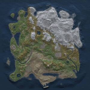 Thumbnail Rust Map: Procedural Map, Size: 3600, Seed: 1990840498, 14 Monuments