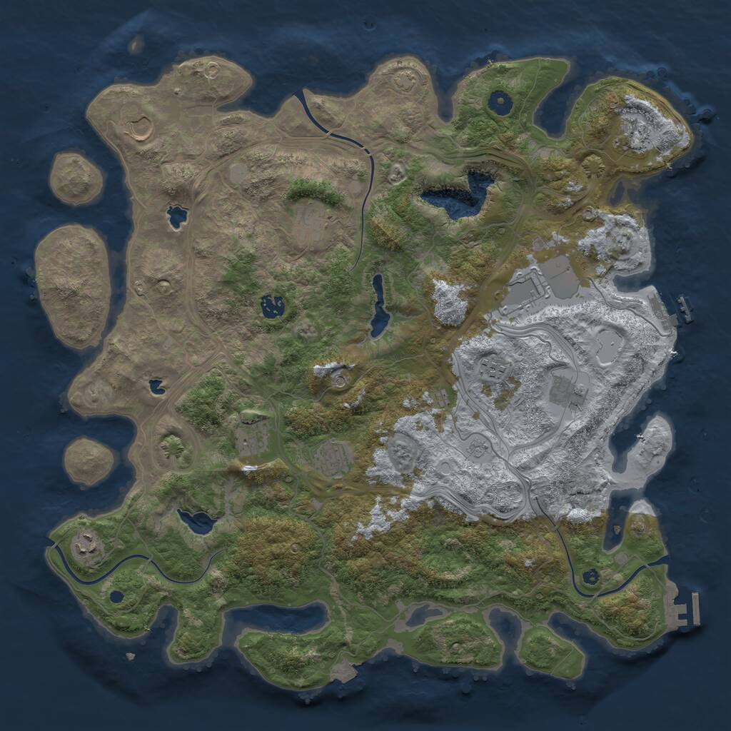 Rust Map: Procedural Map, Size: 4500, Seed: 2103906292, 16 Monuments