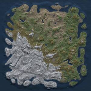 Thumbnail Rust Map: Procedural Map, Size: 6000, Seed: 1660253581, 17 Monuments