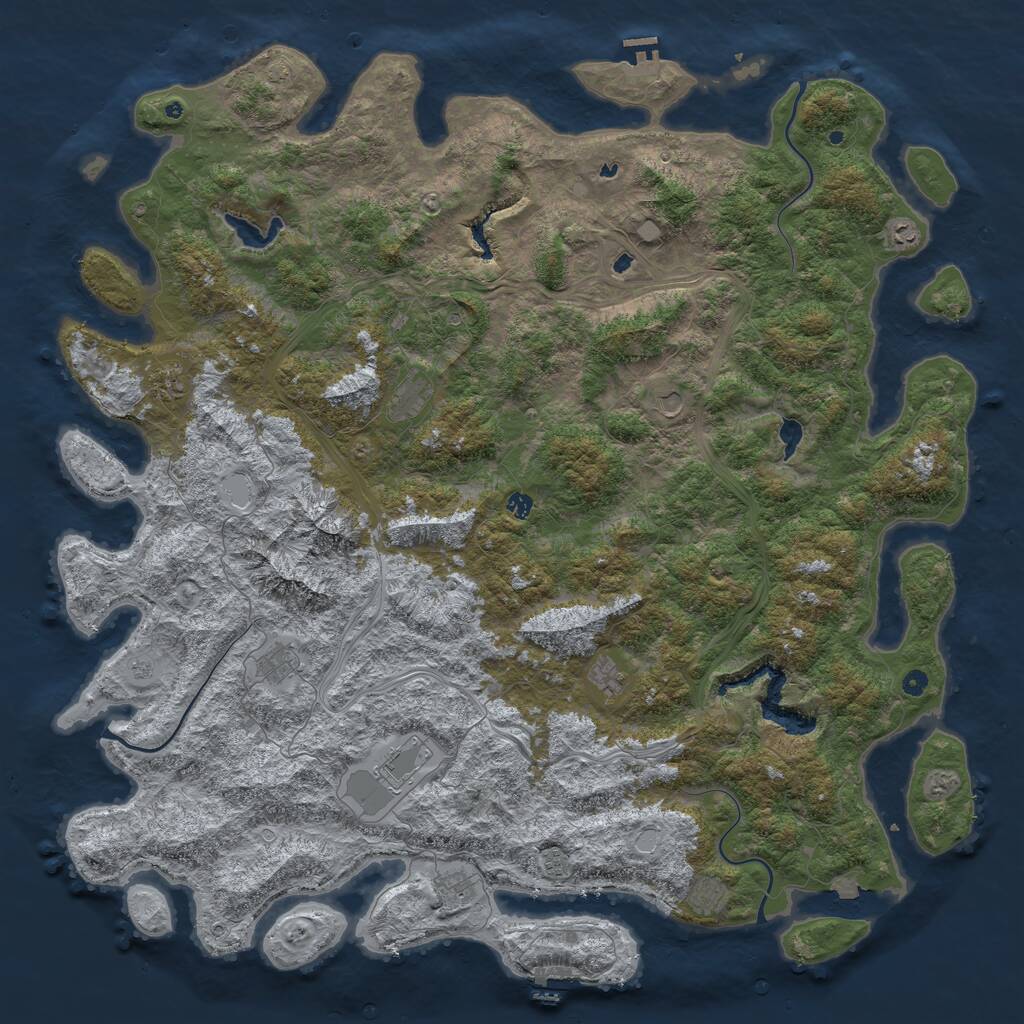 Rust Map: Procedural Map, Size: 6000, Seed: 1660253581, 17 Monuments