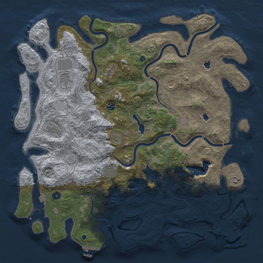 Rust Map: Procedural Map, Size: 4800, Seed: 48000, 15 Monuments