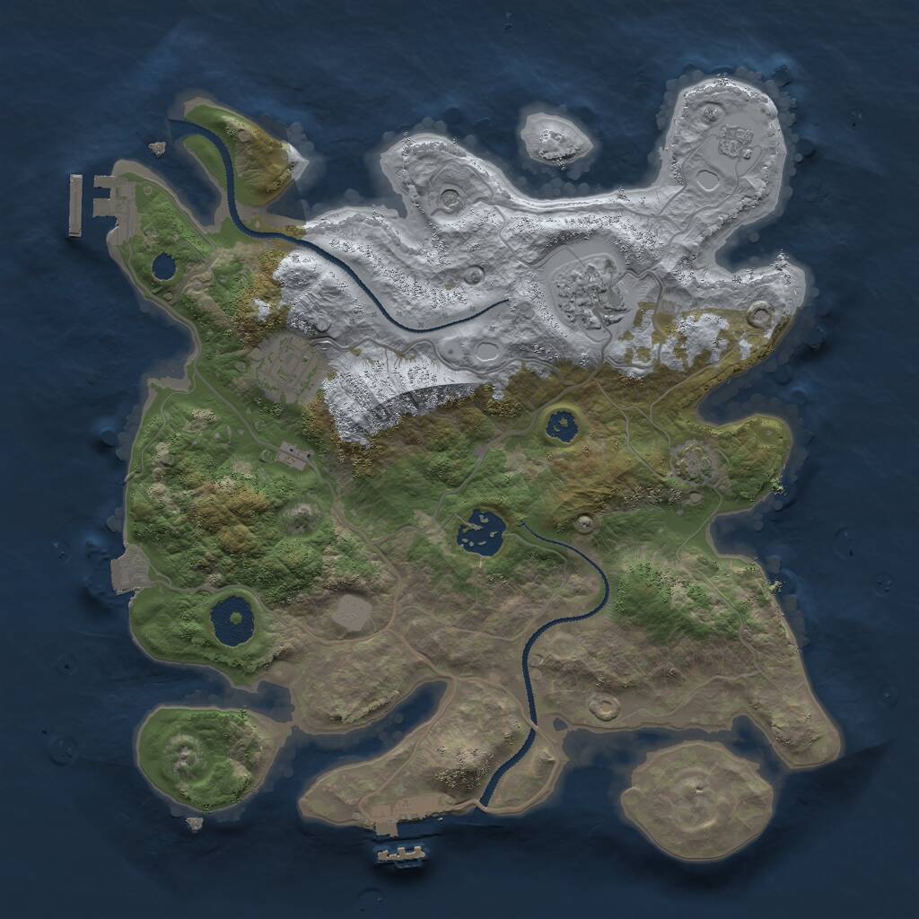 Rust Map: Procedural Map, Size: 3000, Seed: 796197, 9 Monuments