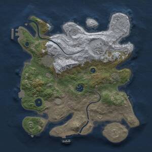 Thumbnail Rust Map: Procedural Map, Size: 3000, Seed: 796197, 9 Monuments