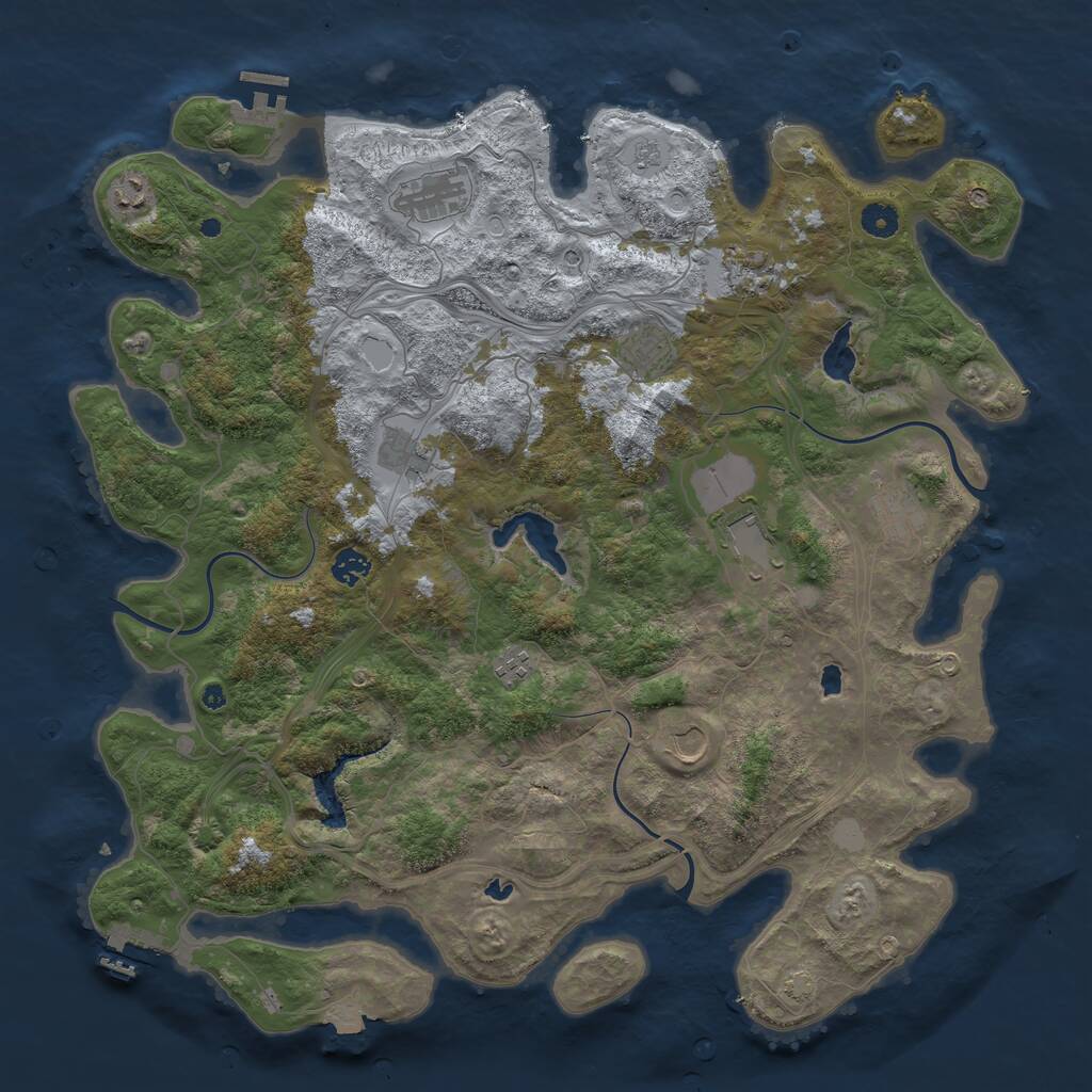 Rust Map: Procedural Map, Size: 4500, Seed: 397425699, 16 Monuments