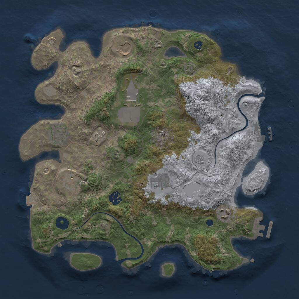 Rust Map: Procedural Map, Size: 3500, Seed: 1788508105, 14 Monuments