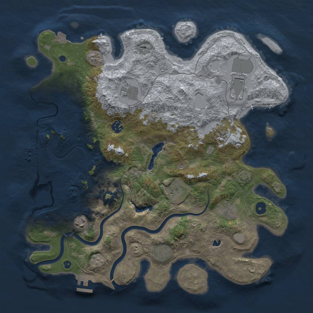 Rust Map: Procedural Map, Size: 4000, Seed: 1153639253, 15 Monuments