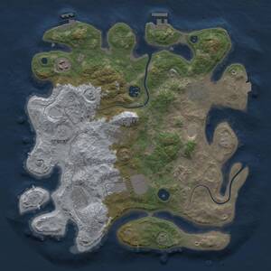 Thumbnail Rust Map: Procedural Map, Size: 3500, Seed: 126456279, 14 Monuments