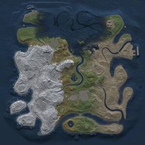 Thumbnail Rust Map: Procedural Map, Size: 3500, Seed: 126456279, 14 Monuments
