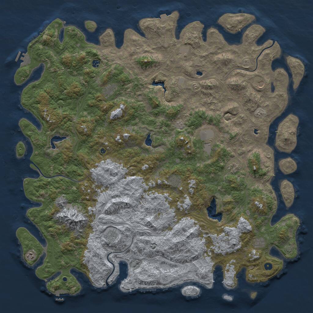 Rust Map: Procedural Map, Size: 6000, Seed: 1944994596, 17 Monuments