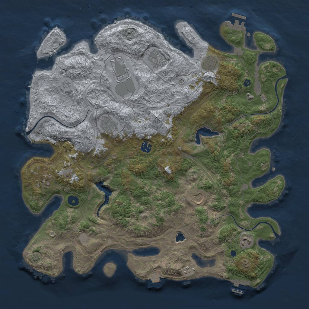 Rust Map: Procedural Map, Size: 4250, Seed: 1041963125, 15 Monuments