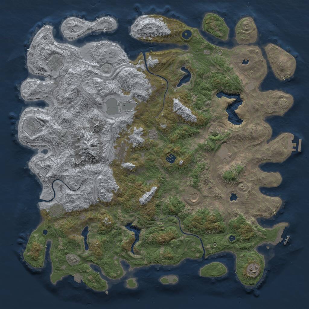 Rust Map: Procedural Map, Size: 5000, Seed: 1960563864, 16 Monuments