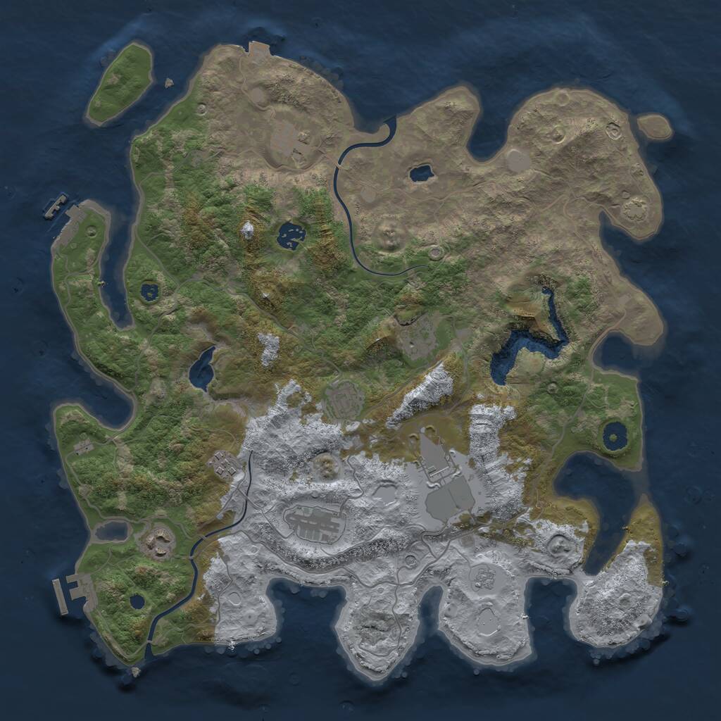 Rust Map: Procedural Map, Size: 4000, Seed: 769993276, 16 Monuments